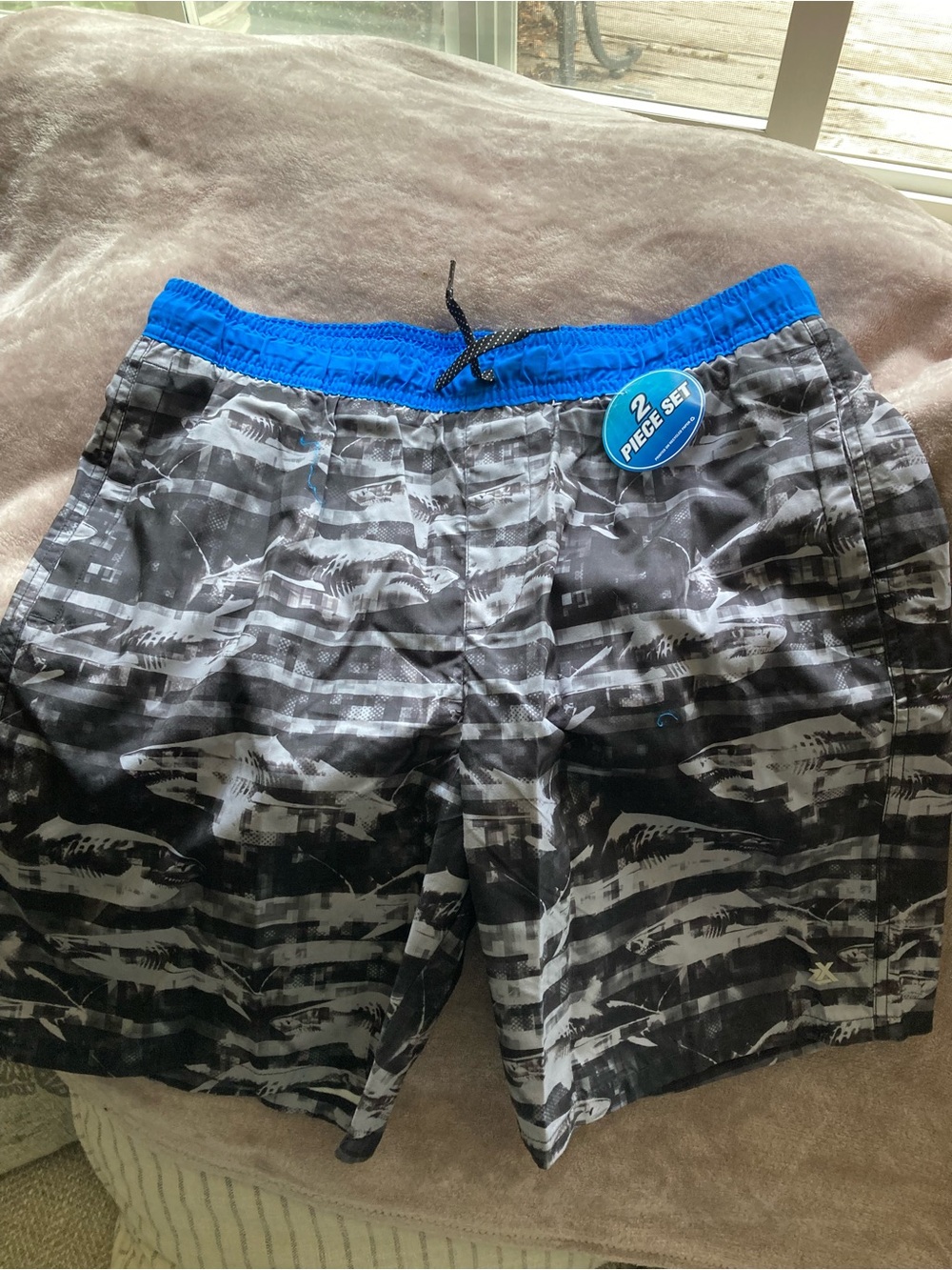 Boy’s Swim Trunks with Blue Waistband